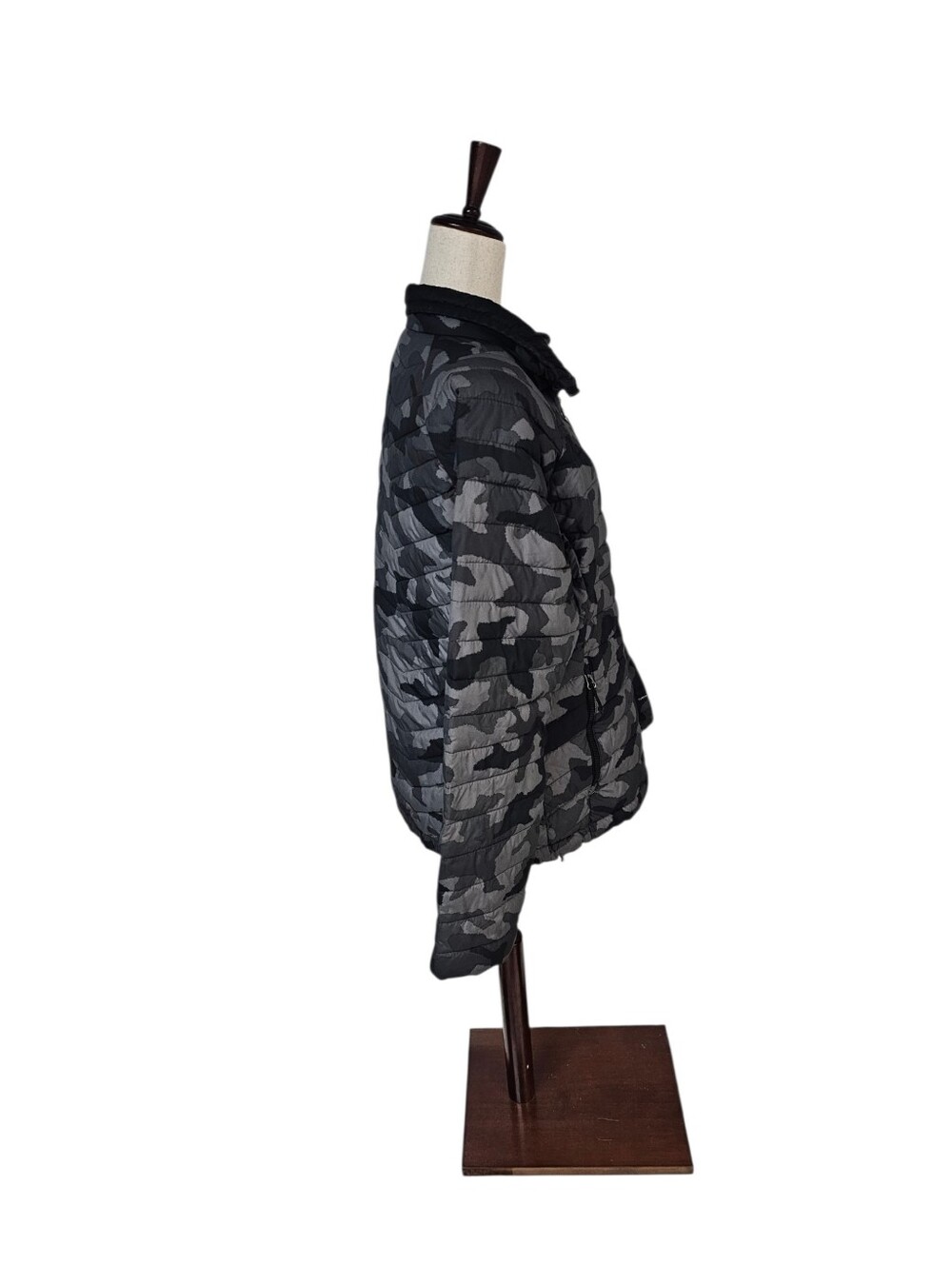 Columbia Camo Puffer Jacket Quilted Lightweight Black Gray Outdoor Coat XL - Picture 4 of 6